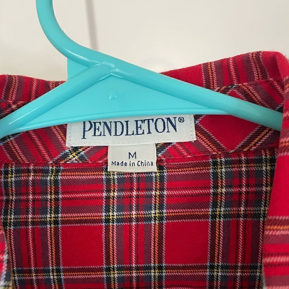 Pendleton Plaid Ruffle Button Up - image 4